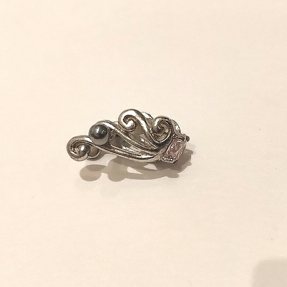 Brand New 925 Sterling Silver ZC Cartilage Pierced Cuff Earring Wings Unisex